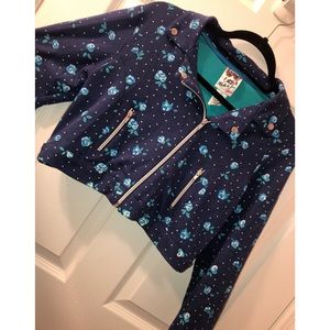 Belle de Jour Girls Blue Floral Jacket